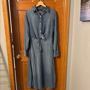 Stetson Gray Blue Long Sleeve Shirt Dress